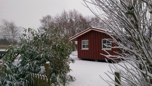 Summer house snow sweden