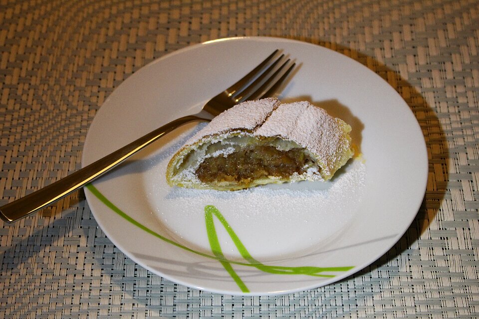 Apple strudel sweet dish dessert