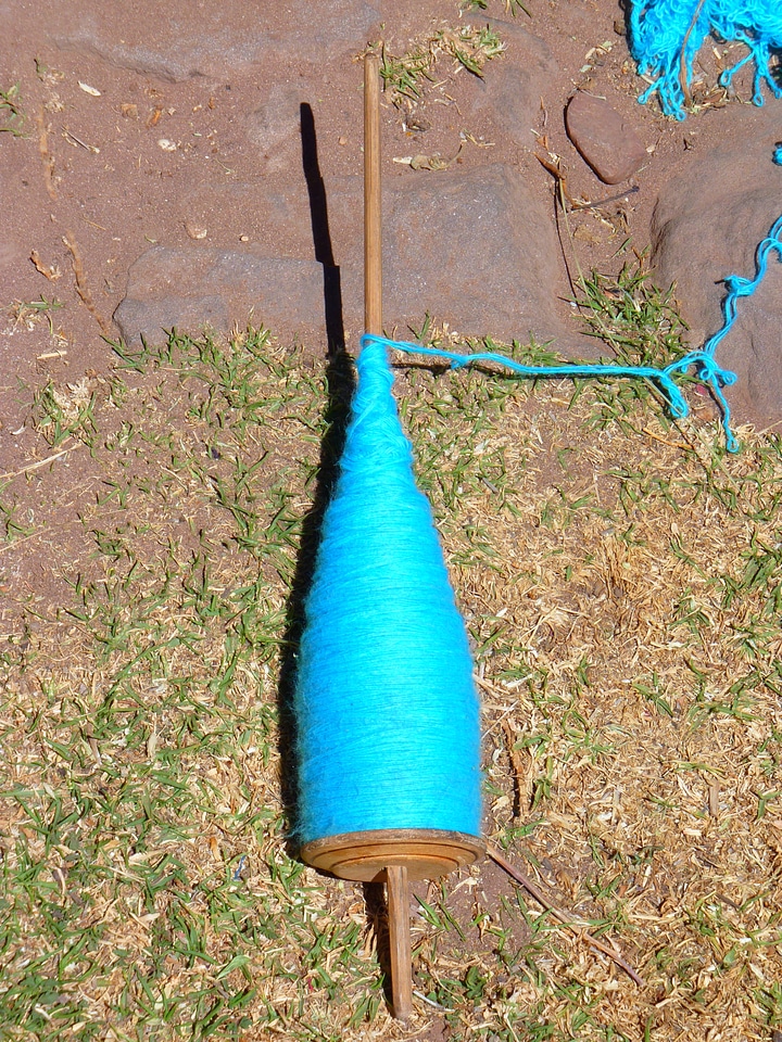 Wool turquoise yarn