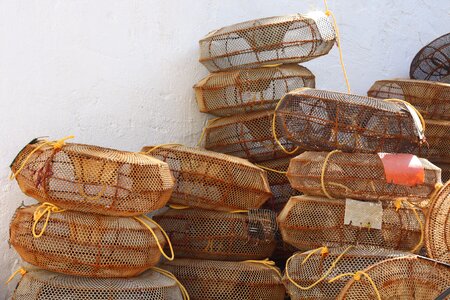 Lobster pots harbour