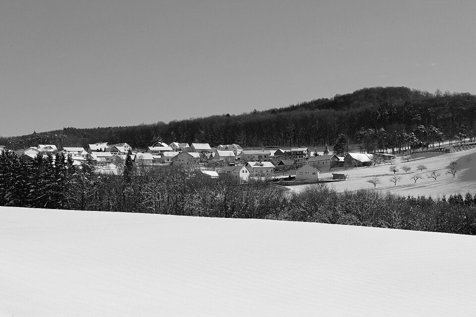 Winter mood snowy black and white