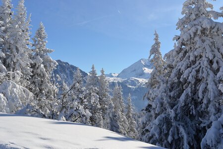 Mountain snowy landscape photo