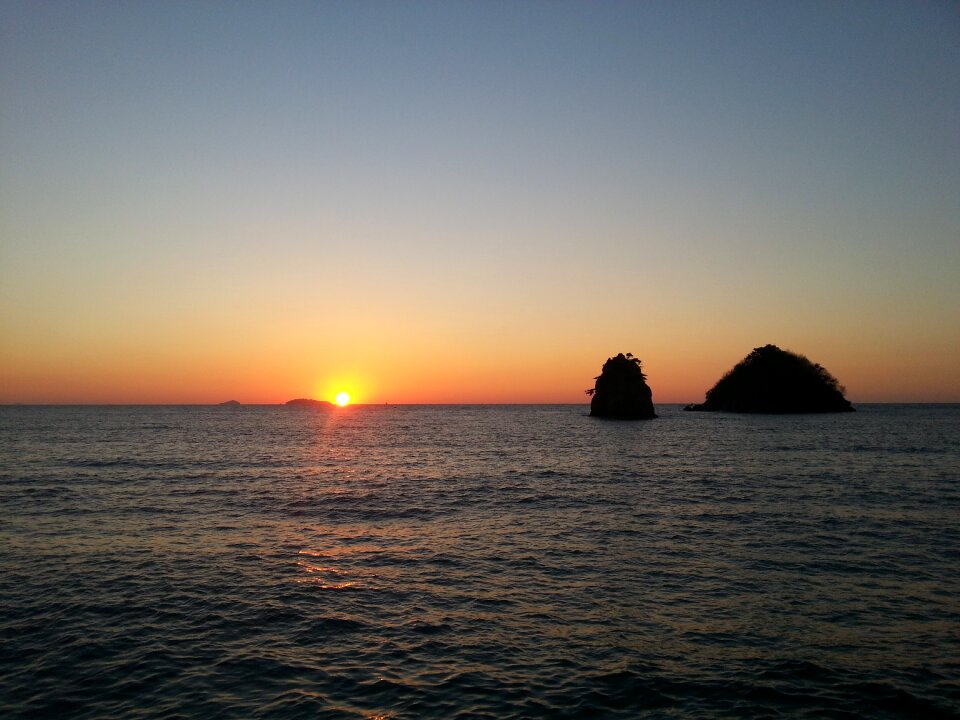 In the new year sunrise sea