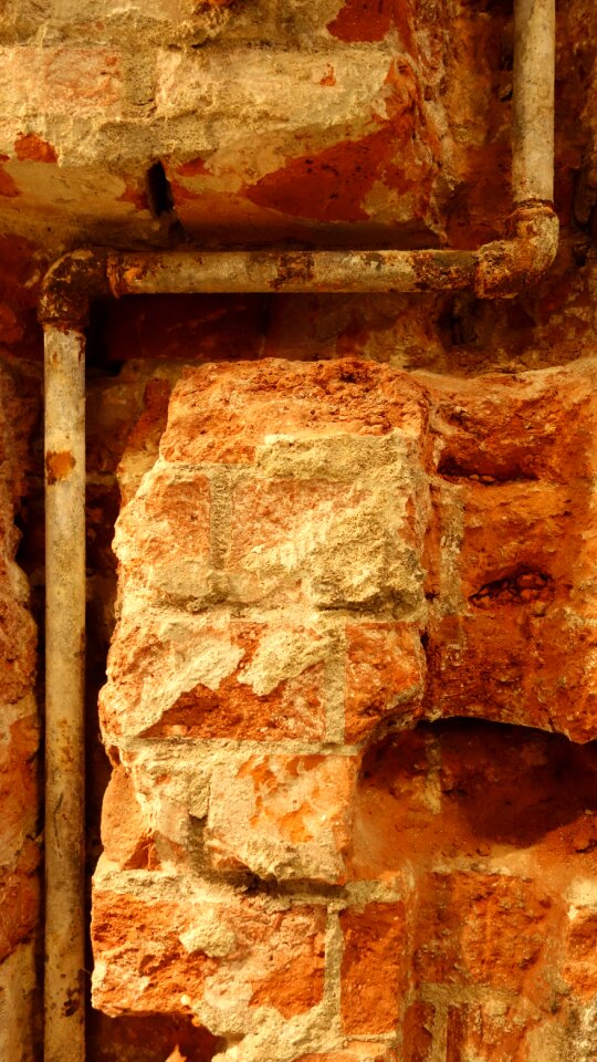 Brick plumbing gas pipe