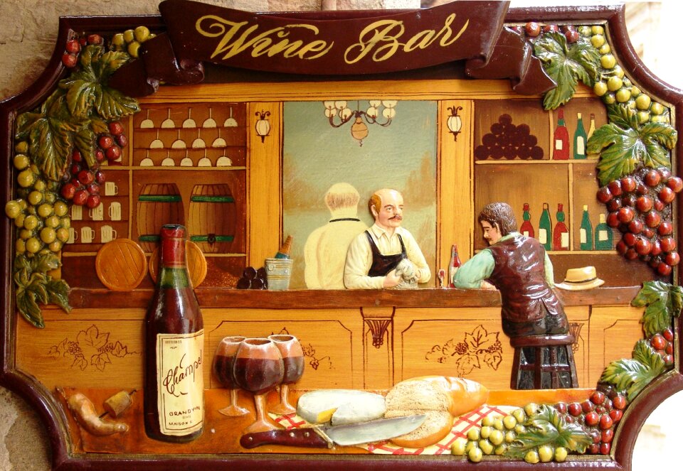 Advertising sign wine bar