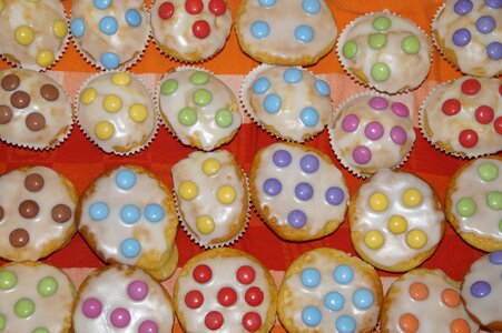 Pastries smarties decorated