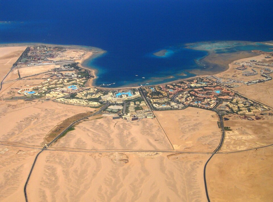 Hurghada egypt from the plane