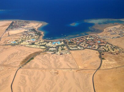Hurghada egypt from the plane photo