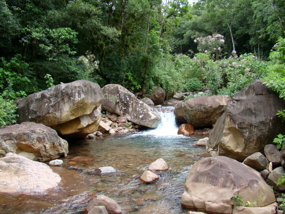 Stones cascade water