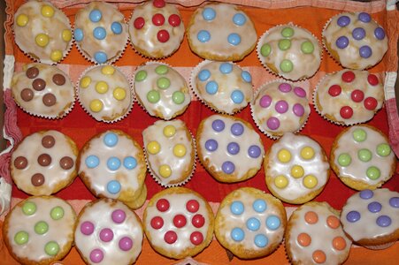 Pastries smarties decorated