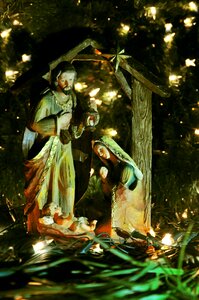 Nativity scene jesus manger photo