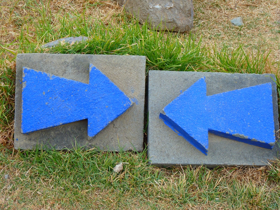 Arrows blue opposites