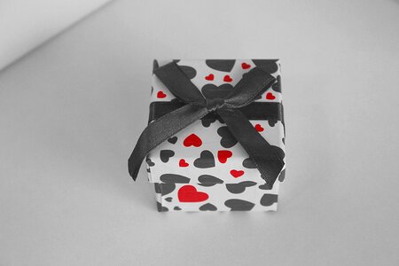 Heart black and white red