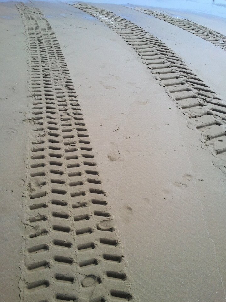 Sea tracks in the sand holland