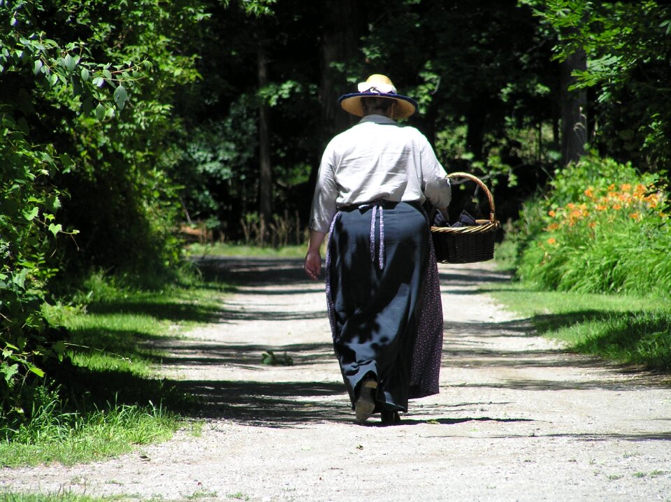 Outdoors woman green walking