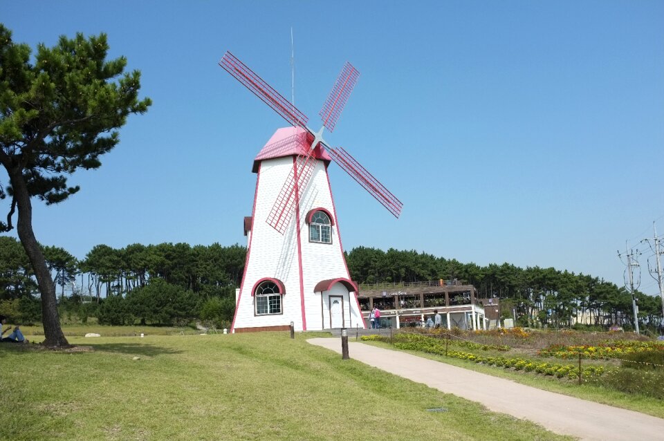 Windmill korea winter sea
