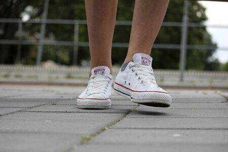 Road white sneakers photo