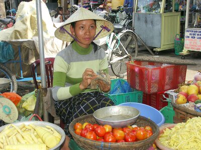 Market vegetables woman photo