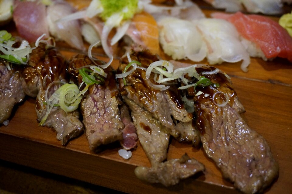 Meat sushi han wu rib eye