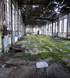 Old factory hall abandoned