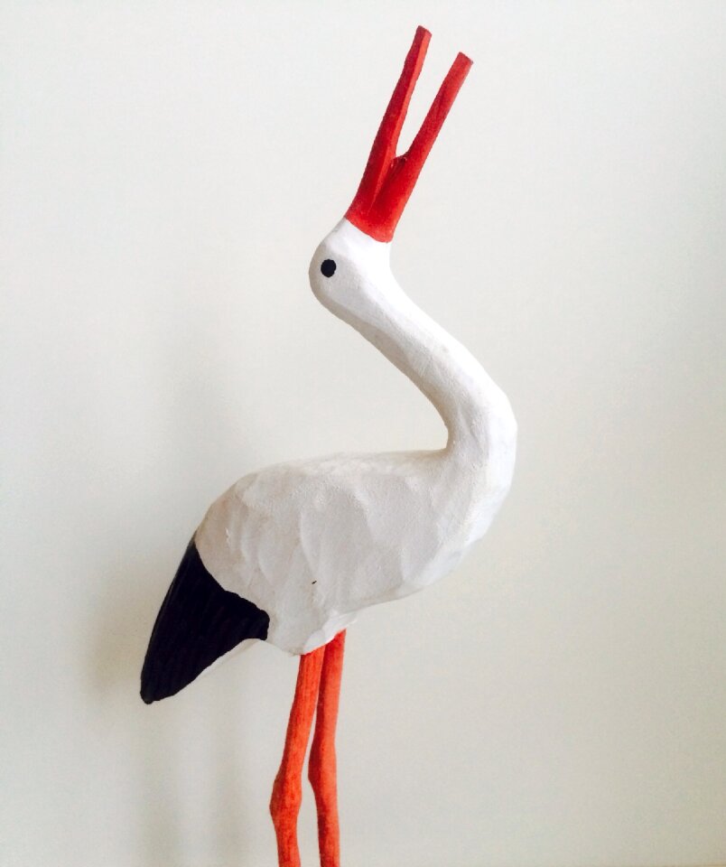 Bird baby rattle stork