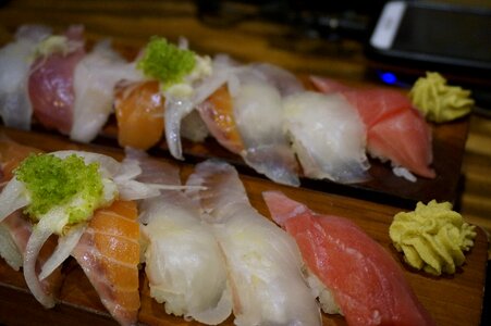 Assorted sushi wasabi bob photo