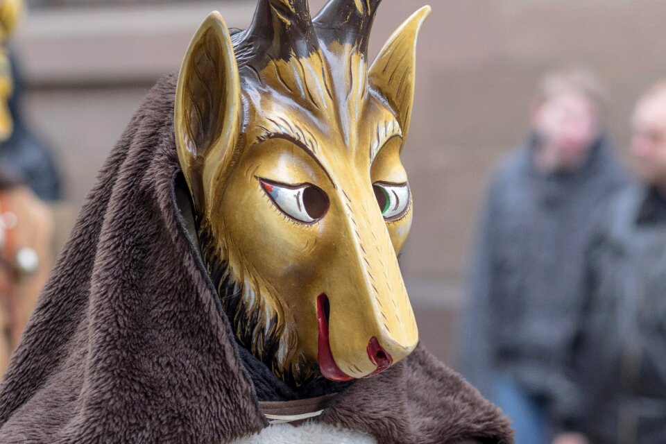 Swabian alemannic mask carved