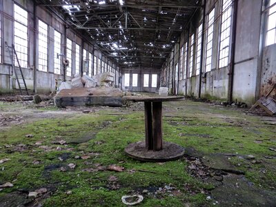 Old factory hall abandoned photo