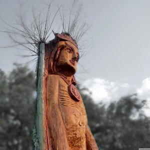 Wood sculpture one chainsaw