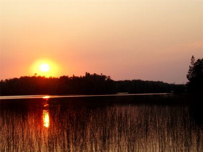 Lake pink evening