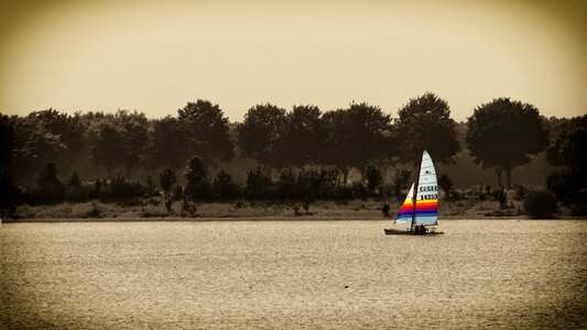 Wind sepia sailing boat photo