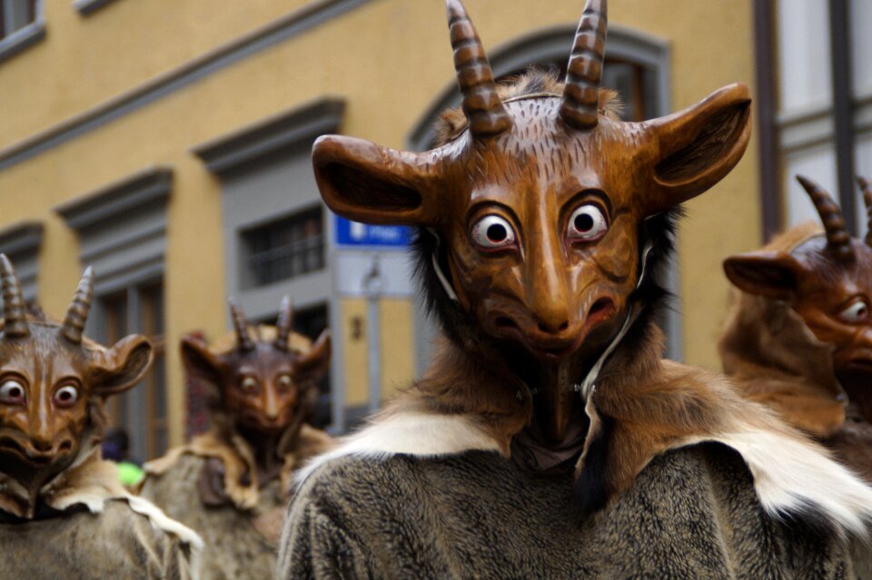 Billy goat horns face