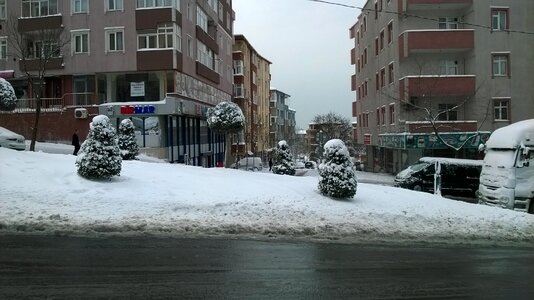 February winter season snowy road