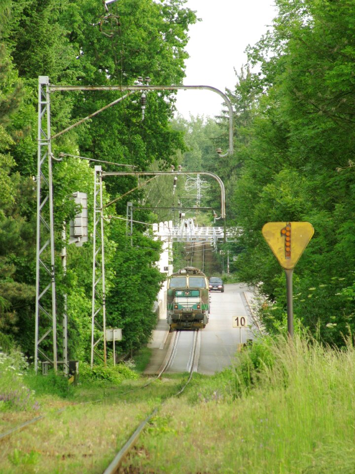 Railway branch line slow train