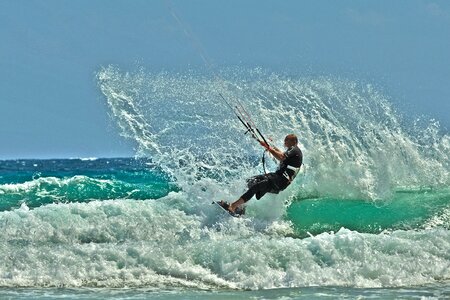 Kite surfing water sports dynamic