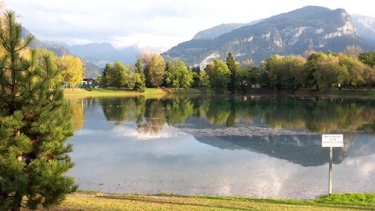 Landscape lake thyez haute savoie photo