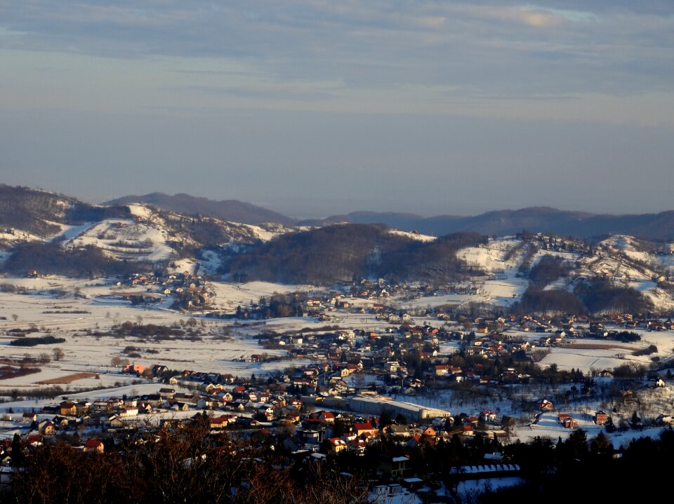 Postcard panoramic blue
