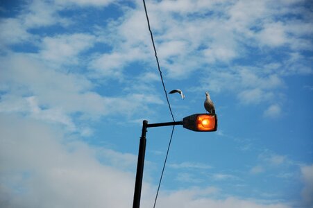 Streetlamp sky clouds