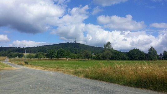 Tv tower meadow sky