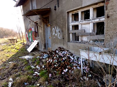 Old abandoned ghost town photo