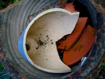 Clay pot broken ceramic photo