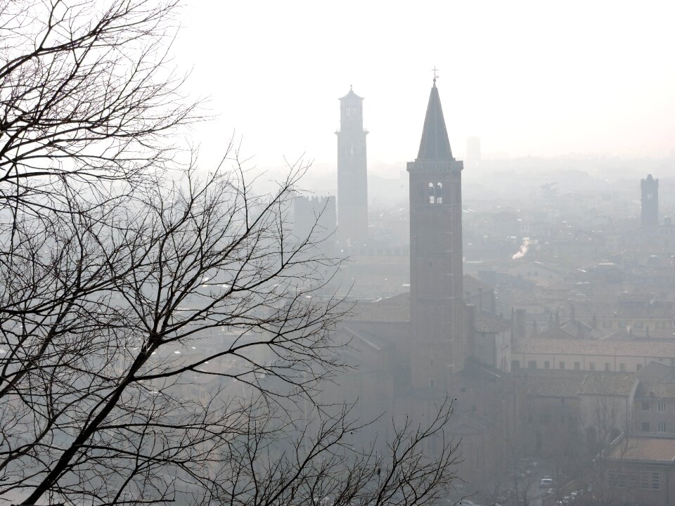 Campanile cityscape winter