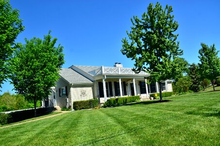 Grass cutting lawn mowing green care photo