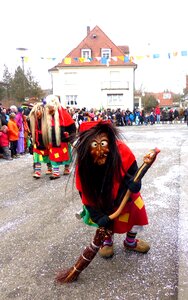 Wooden mask straw shoes the witch