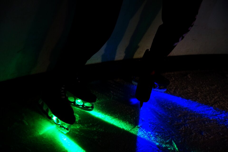 Lighting lights blue