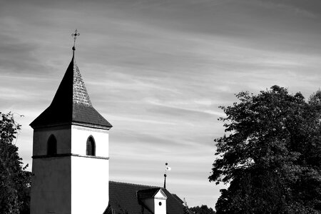 Black and white tower castle