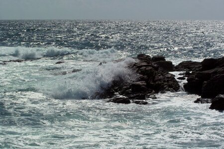 Side ocean rocks photo