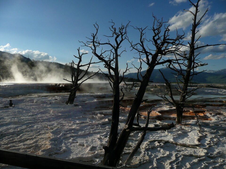 Steam terrace hot springs