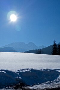 Snow the sun landscape photo