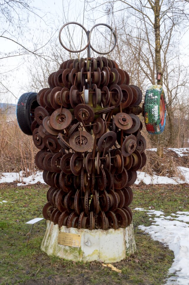 Metal sculpture rust scrap cars